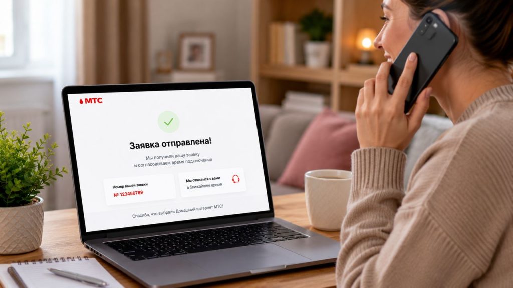Оставить заявку на интернет МТС